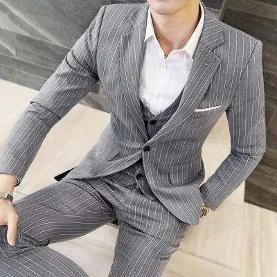 Men's 3 Piece Fashion Vertical Stripe Set