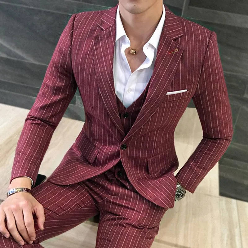 Men's 3 Piece Fashion Vertical Stripe Set