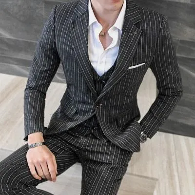 Men's 3 Piece Fashion Vertical Stripe Set