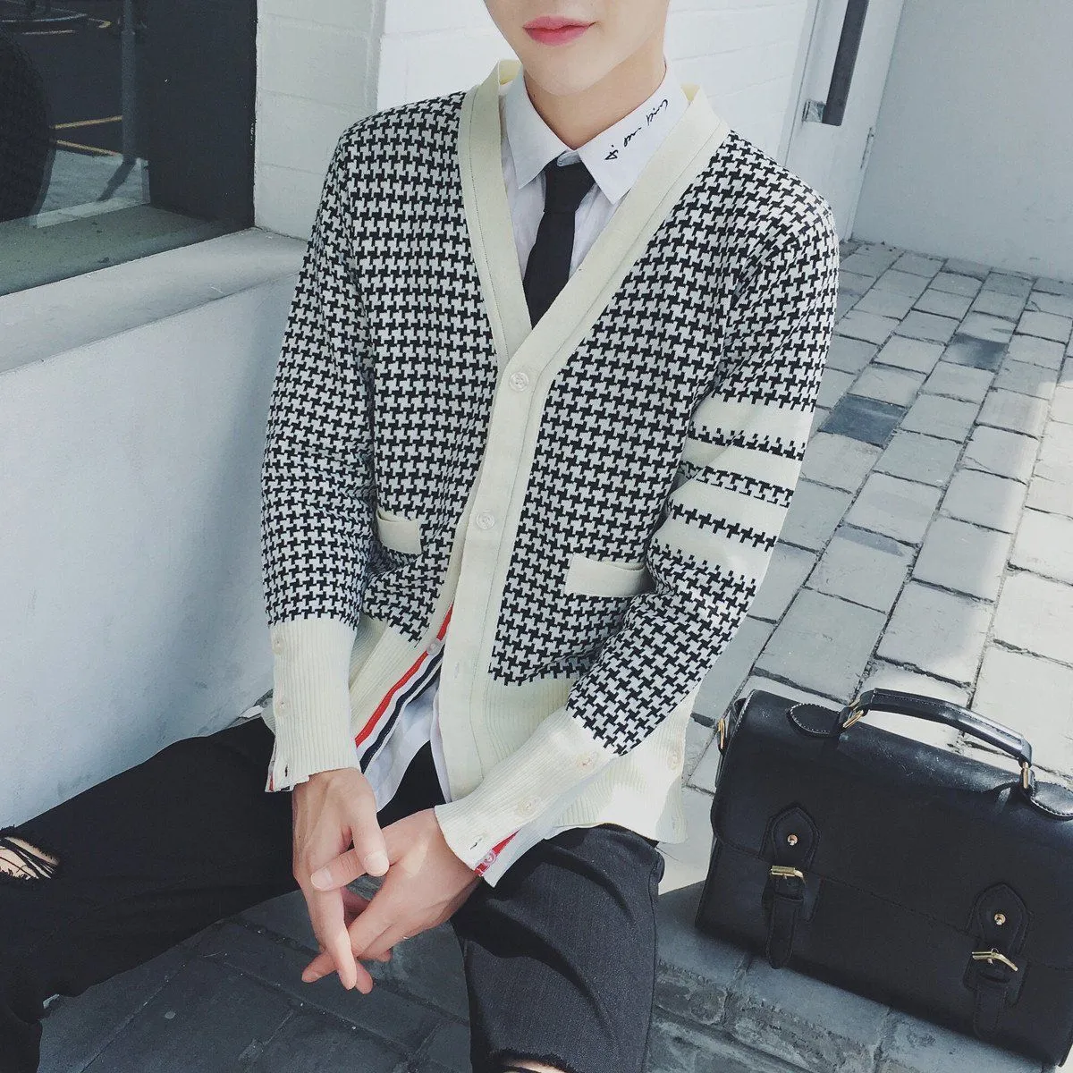Men's Fashion Plaid Cardigan