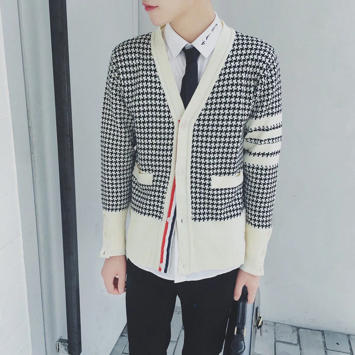 Men's Fashion Plaid Cardigan