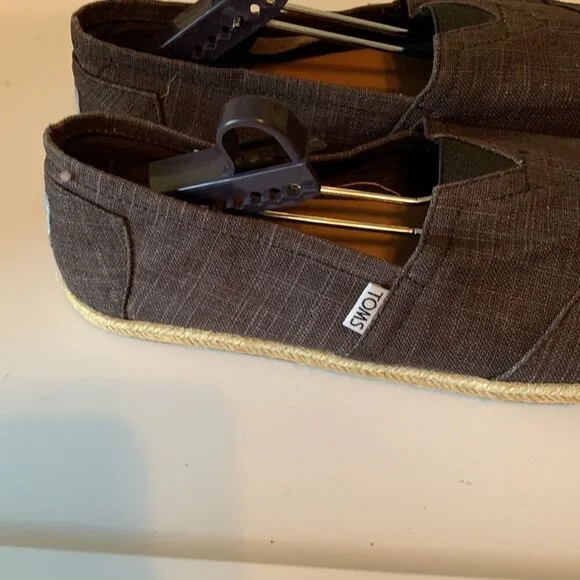 Men's size 12 Toms dark gray with canvas roping NEW