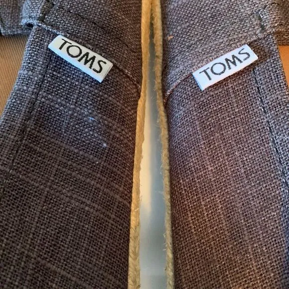 Men's size 12 Toms dark gray with canvas roping NEW