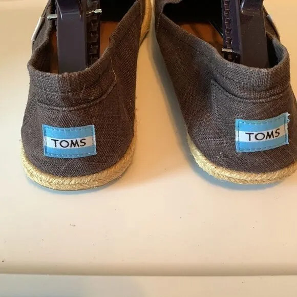 Men's size 12 Toms dark gray with canvas roping NEW