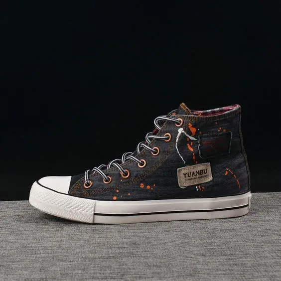 Men's Trendy High Top Denim Canvas Shoes