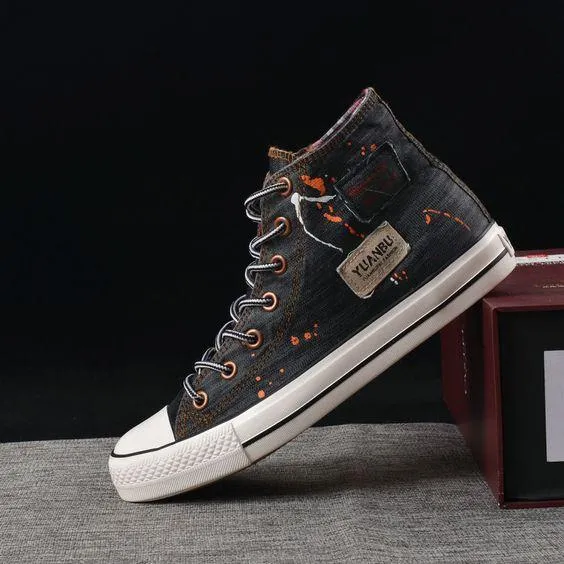 Men's Trendy High Top Denim Canvas Shoes