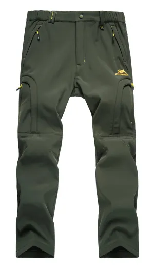 Men's Waterproof Hiking Pants: Outdoor Fleece-Lined Snow Ski Pants for Winter Adventures