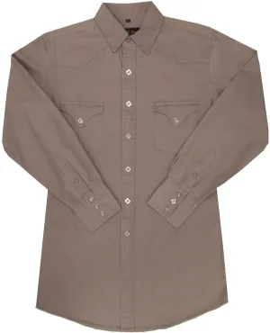 Men's Western Shirt: White Horse Canvas Solid