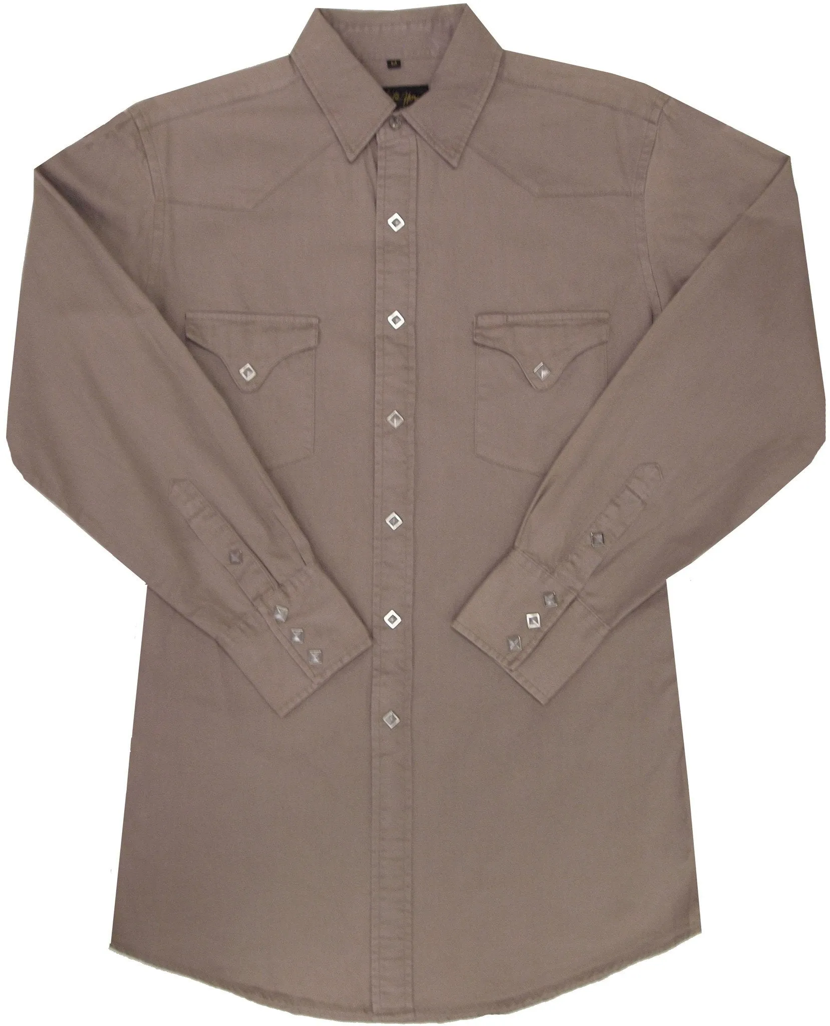 Men's Western Shirt: White Horse Canvas Solid