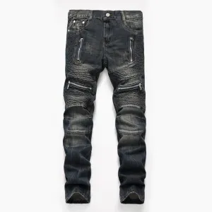 Motorcycle Straight Pants Nostalgic Jeans Mid Waisted Men's Jeans