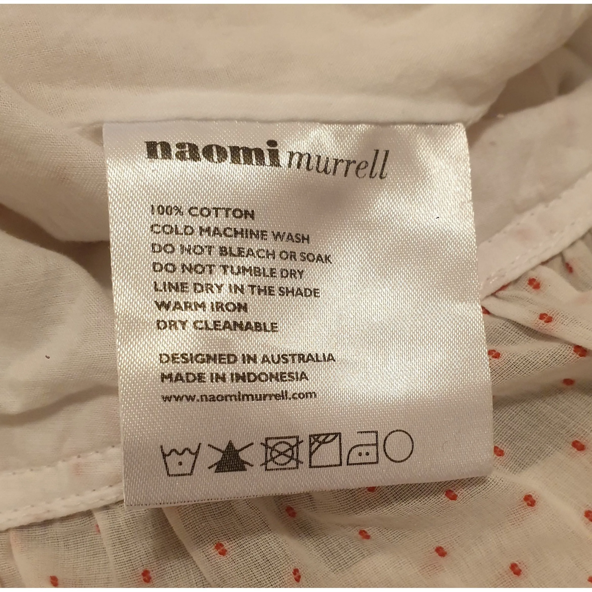 Naomi Murrell white cotton maxi skirt with cute mini dot detail size L (best fits size 12)