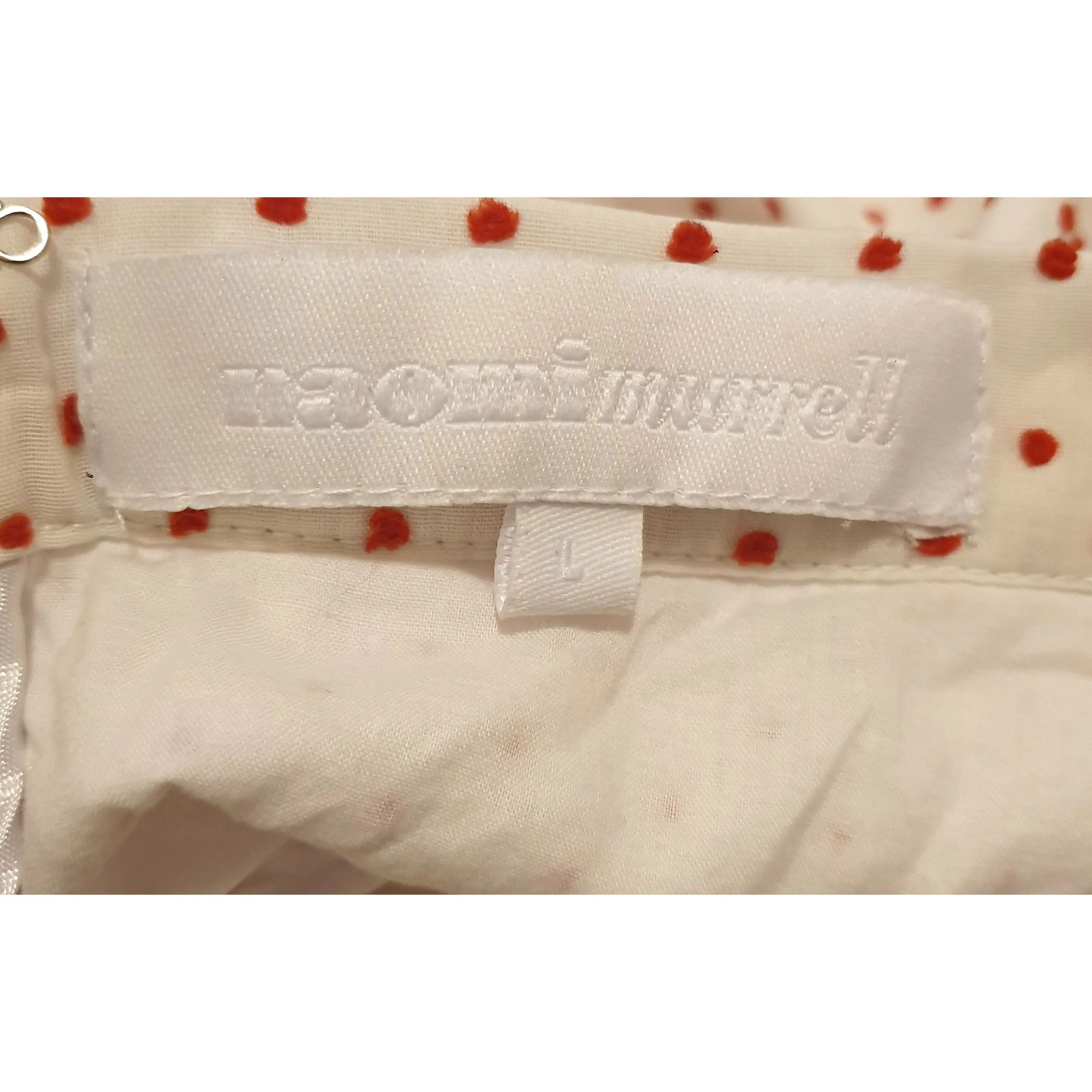 Naomi Murrell white cotton maxi skirt with cute mini dot detail size L (best fits size 12)