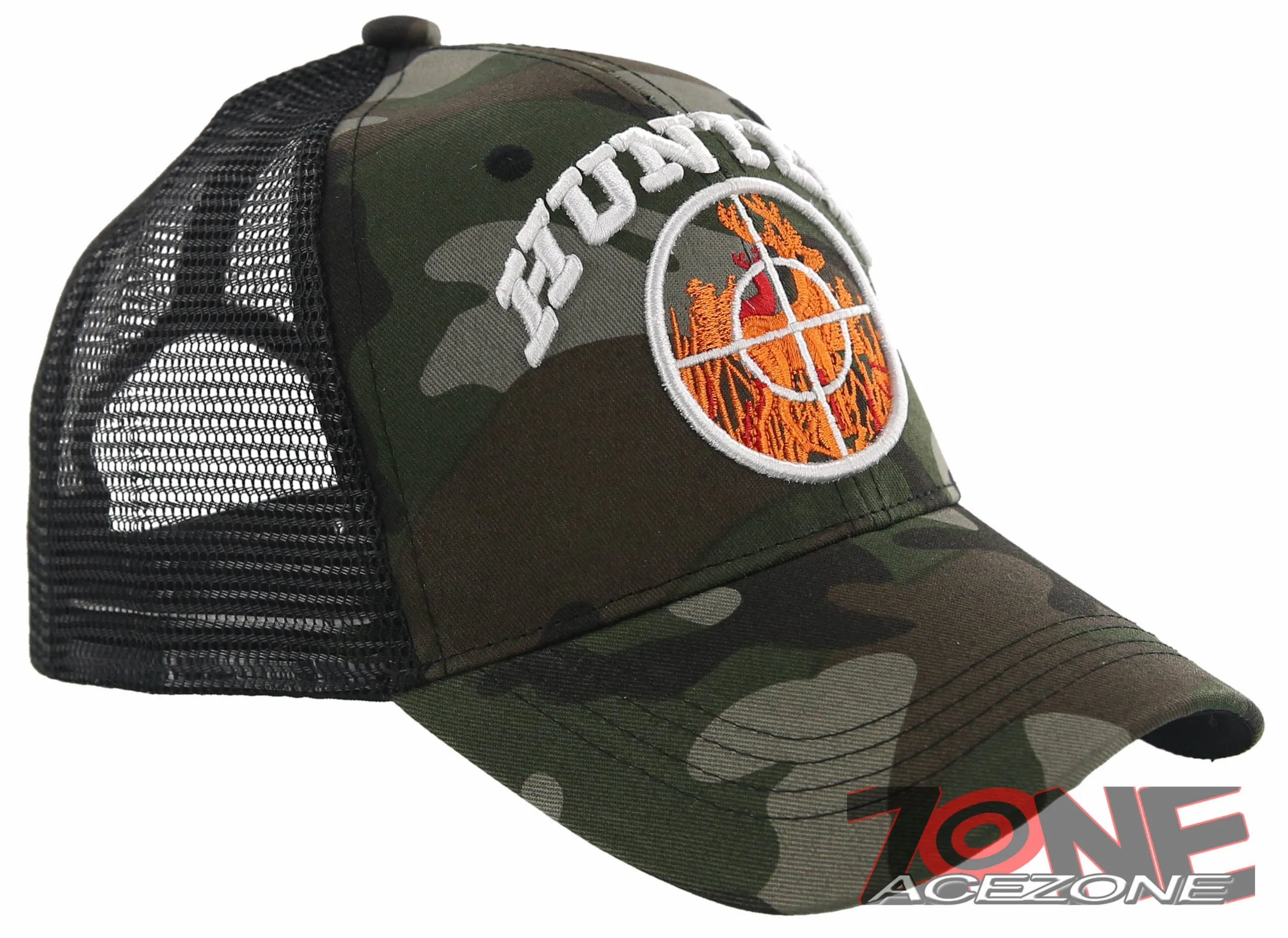 NEW! HUNTING DEER IN SCOPE OUTDOOR SPORTS BACK MESH BALL CAP HAT GREEN CAMO