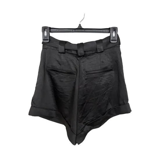 NEW NWT Generation Love Revolve Joyce Belted Satin Shorts Black size 4