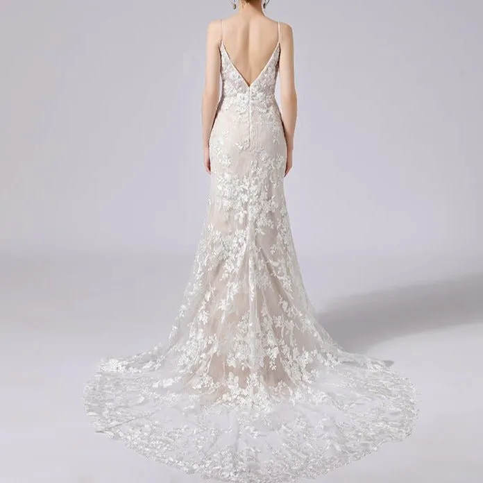 New Sling Lace Trailing Wedding Dress