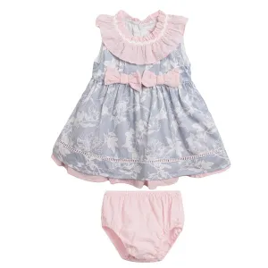 Newness Pink & Grey Baby Dress Set