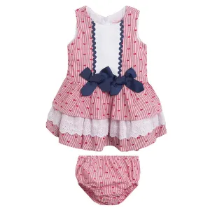 Newness Red & Navy Heart Baby Girl's Dress