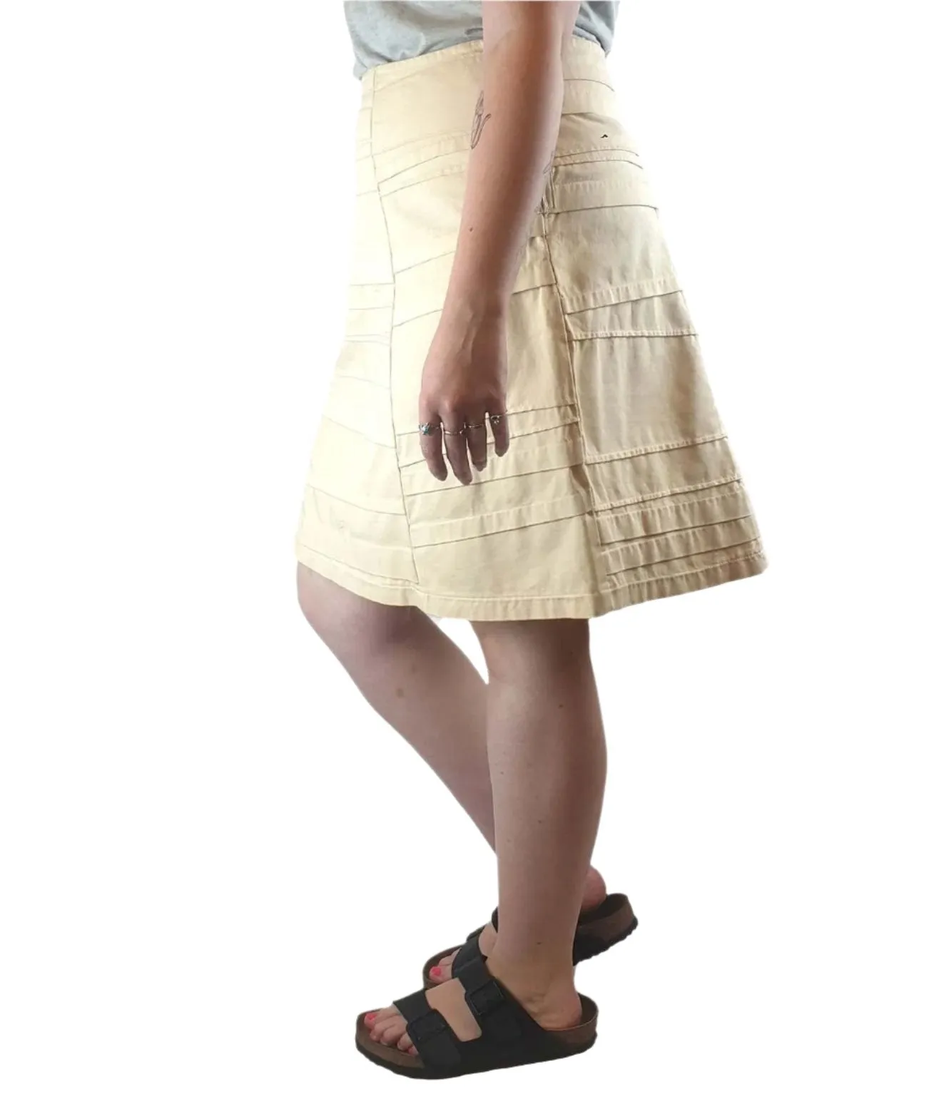 Obus cream a-line skirt with unique embellishments size 1 (best fits size 12)
