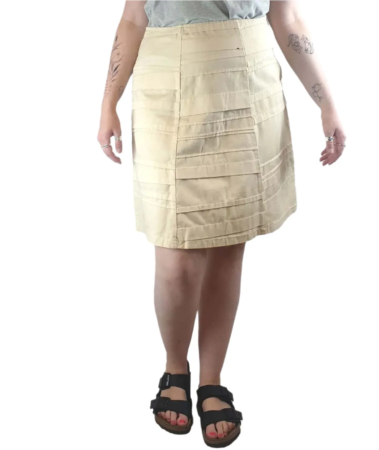Obus cream a-line skirt with unique embellishments size 1 (best fits size 12)