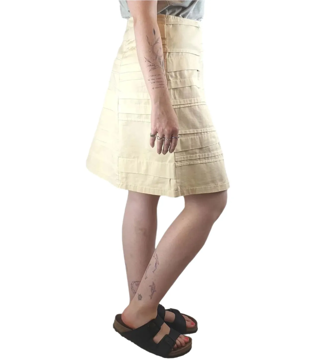 Obus cream a-line skirt with unique embellishments size 1 (best fits size 12)
