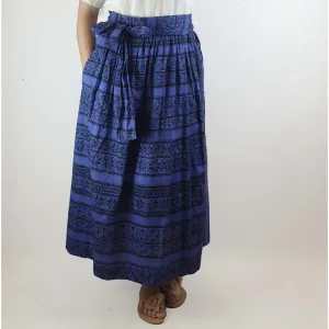 Obus purple and black print cotton wrap style skirt size 1 (best fits size 1)