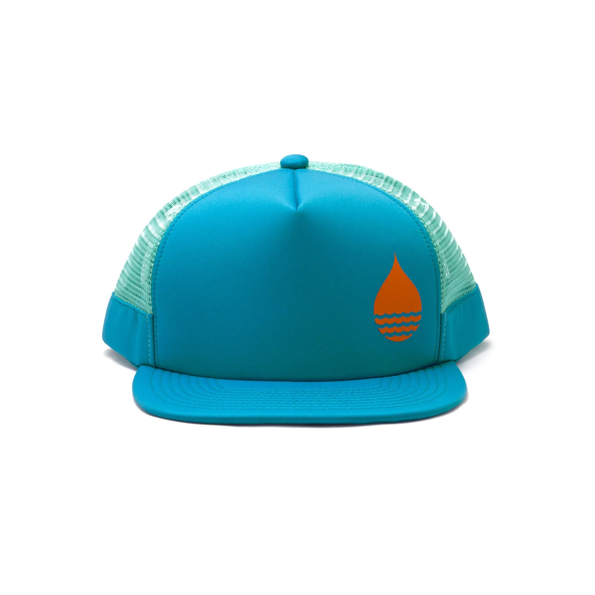 Ocean Blue Floating Trucker Hat with Snapback - BLEM