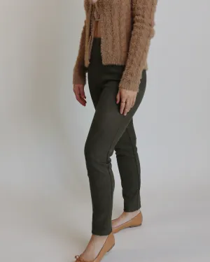 Olive Faux Suede Leggings
