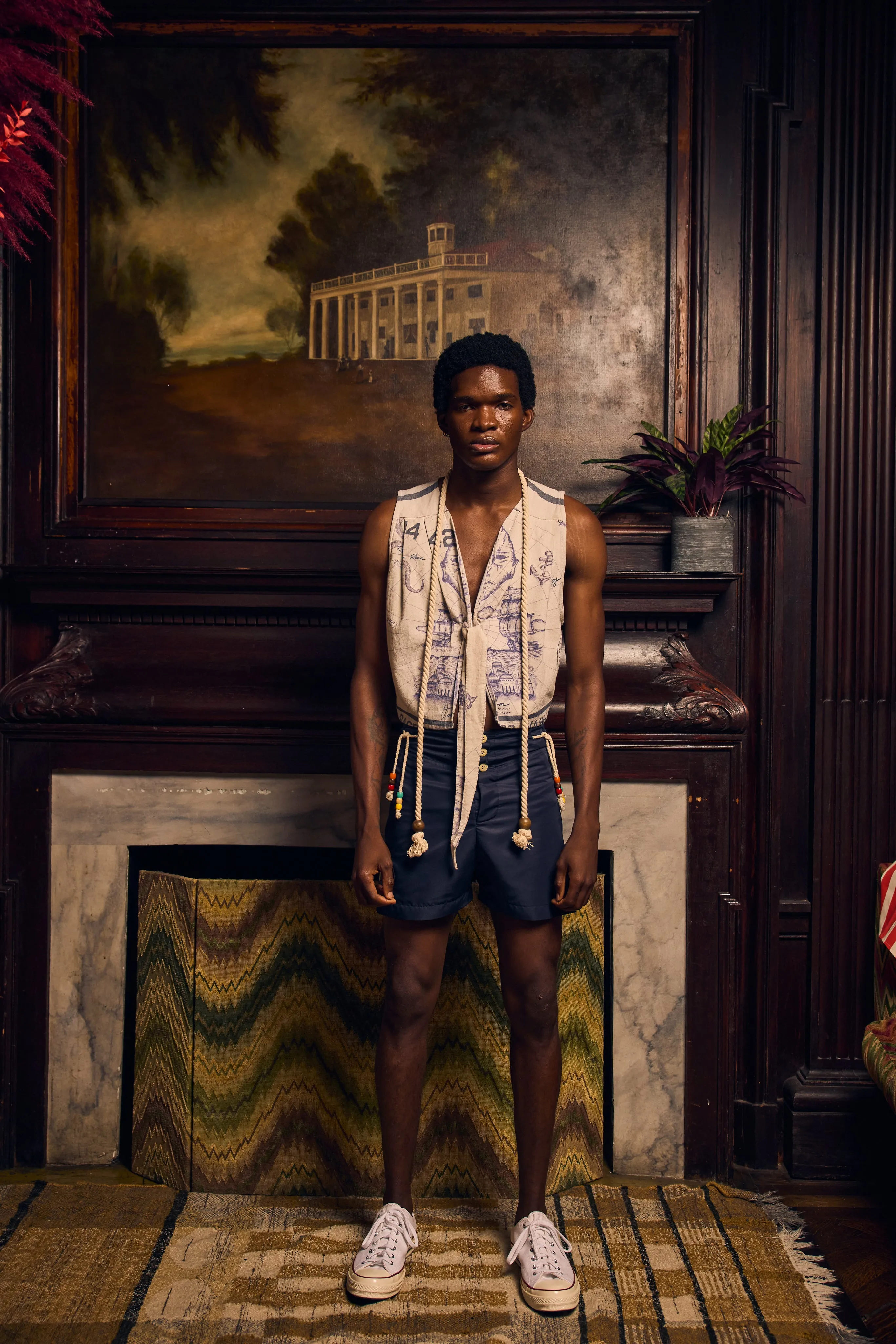 Olokun Kingdom Canvas Vest with Brass Grommets