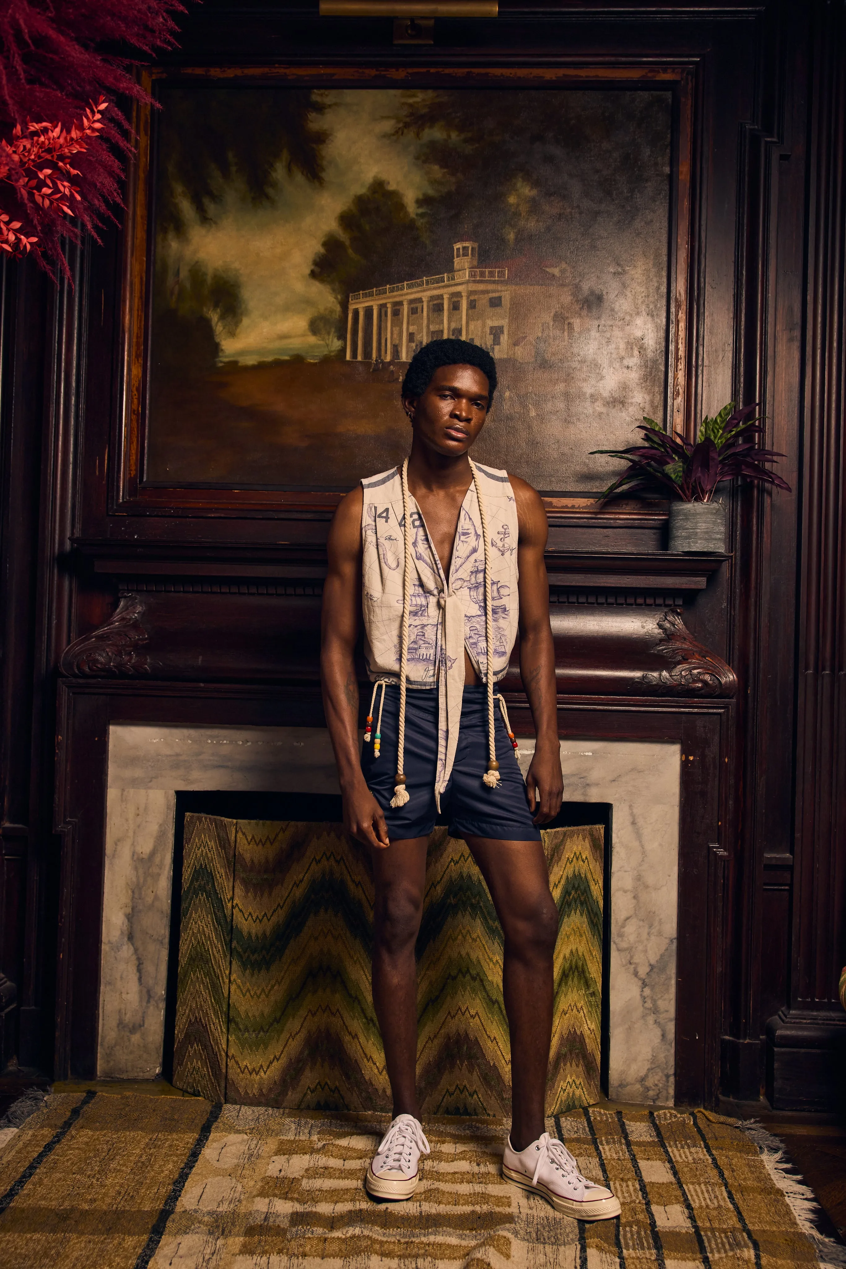 Olokun Kingdom Canvas Vest with Brass Grommets