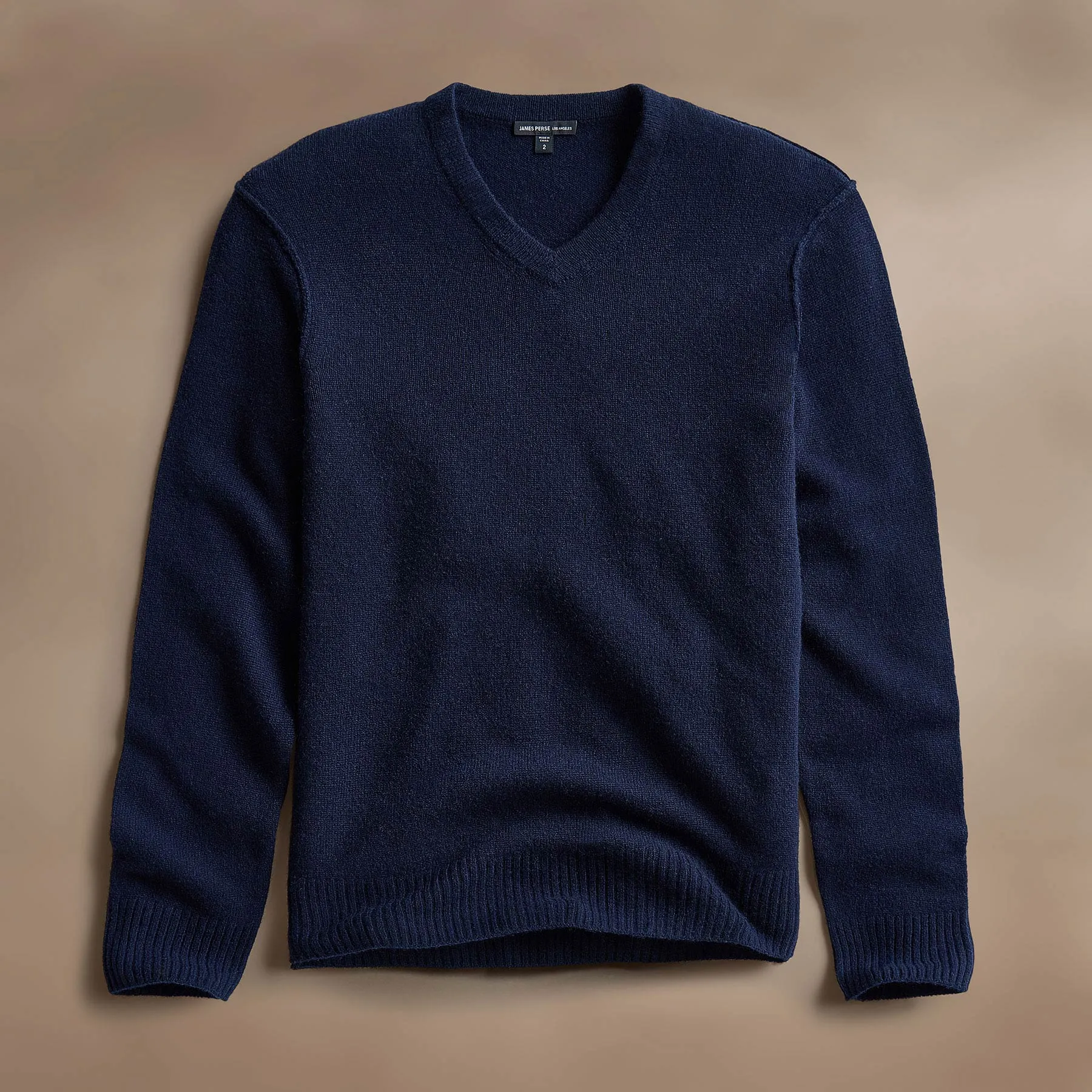 Open Knit Cashmere V Neck - Navy