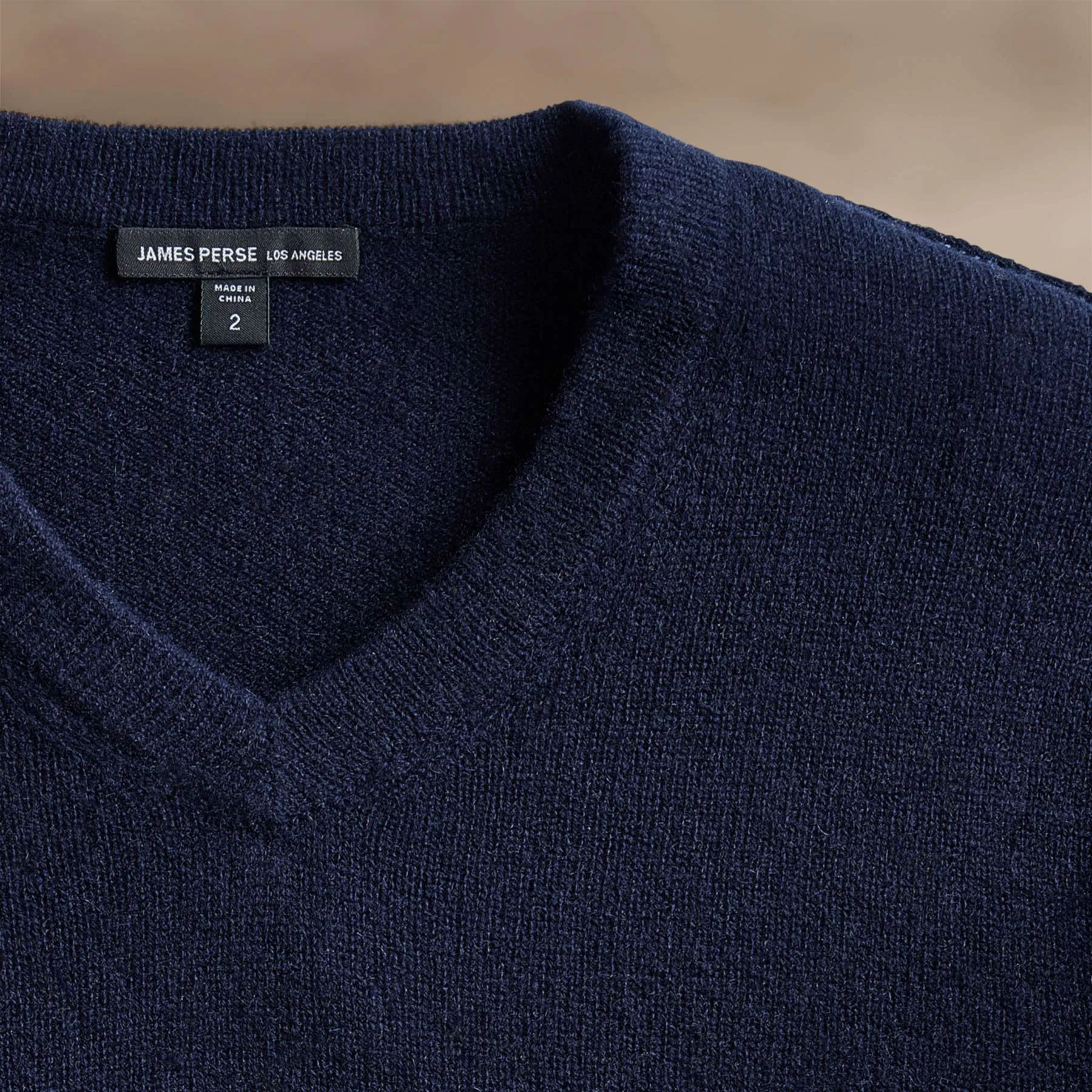 Open Knit Cashmere V Neck - Navy