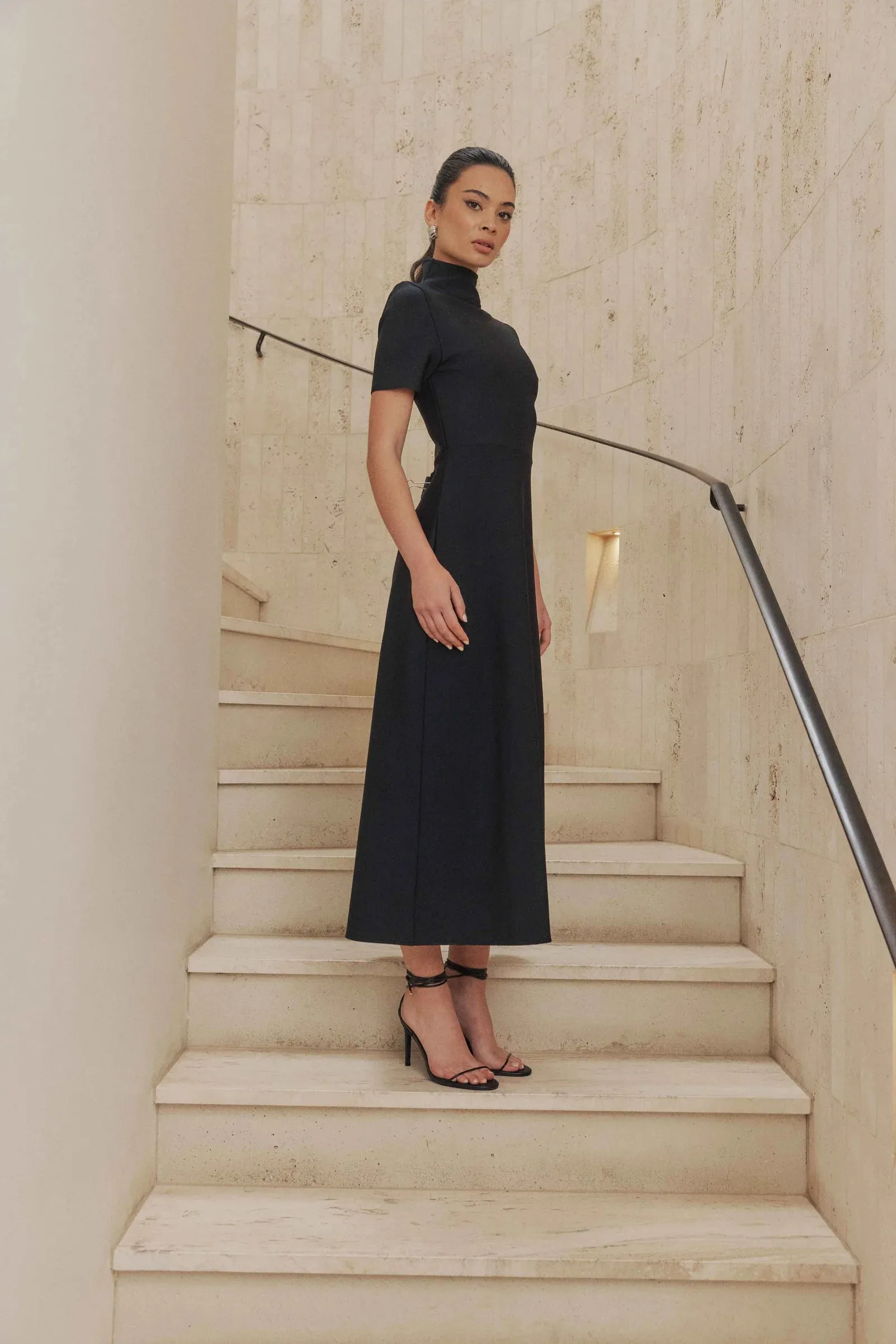 Oscar Midi Dress - Black