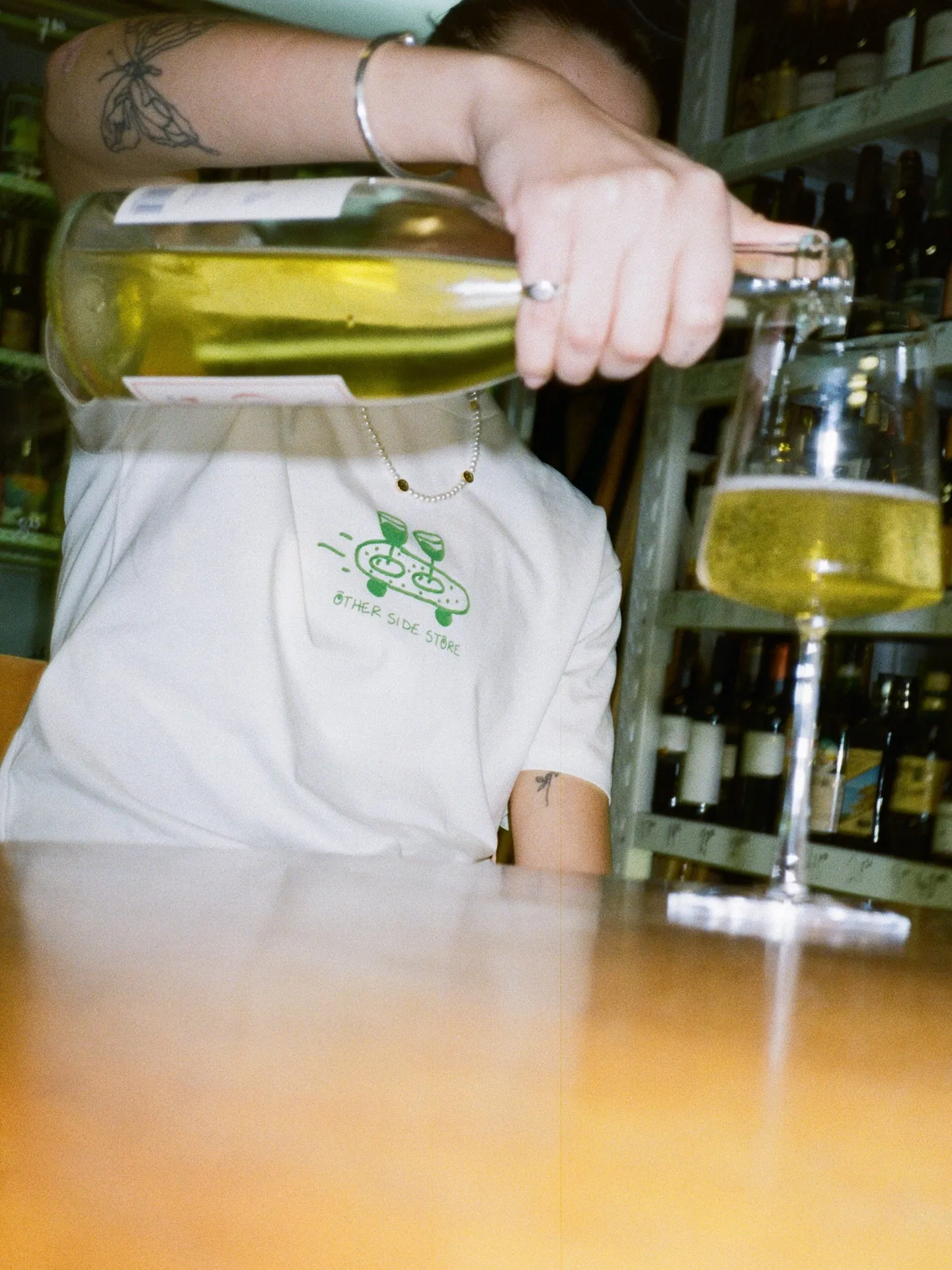 Other Side Store 'Wine Skate' Tee - Black/ Ecru/ Navy