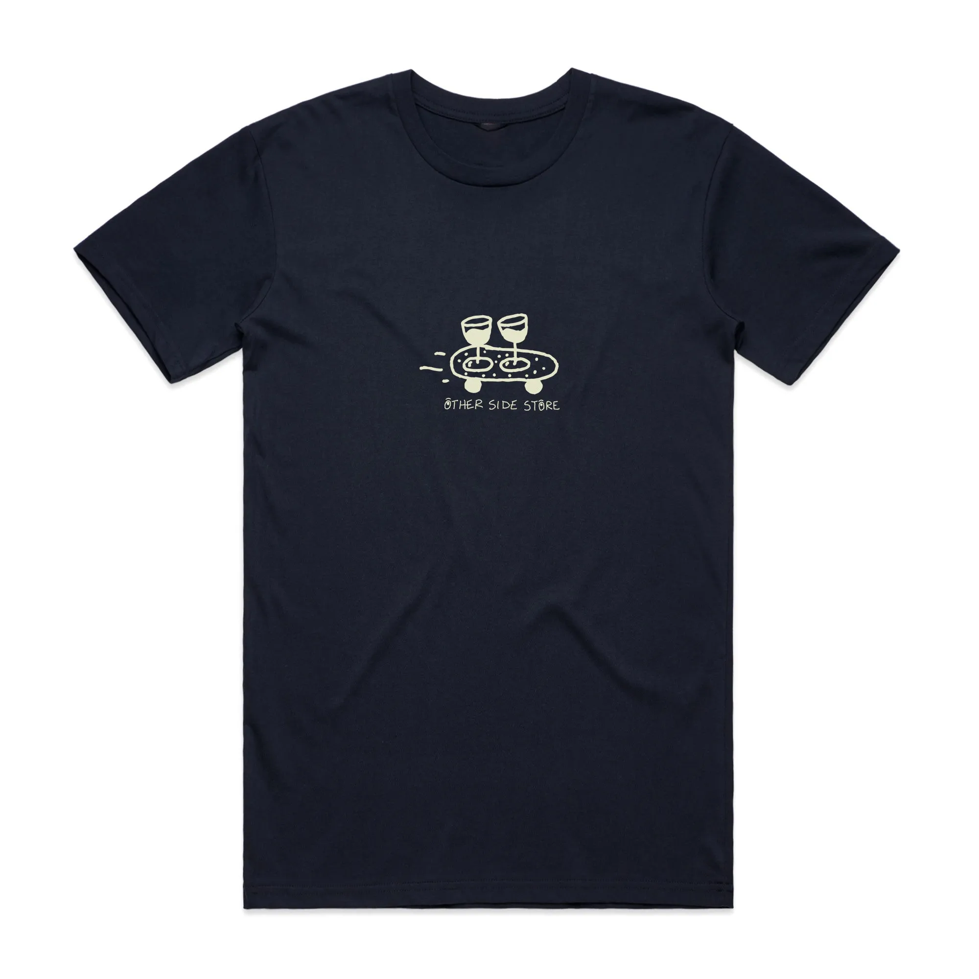 Other Side Store 'Wine Skate' Tee - Black/ Ecru/ Navy
