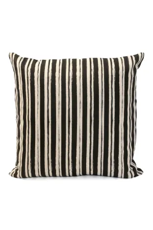 Painterly Stripe Pillow - Black