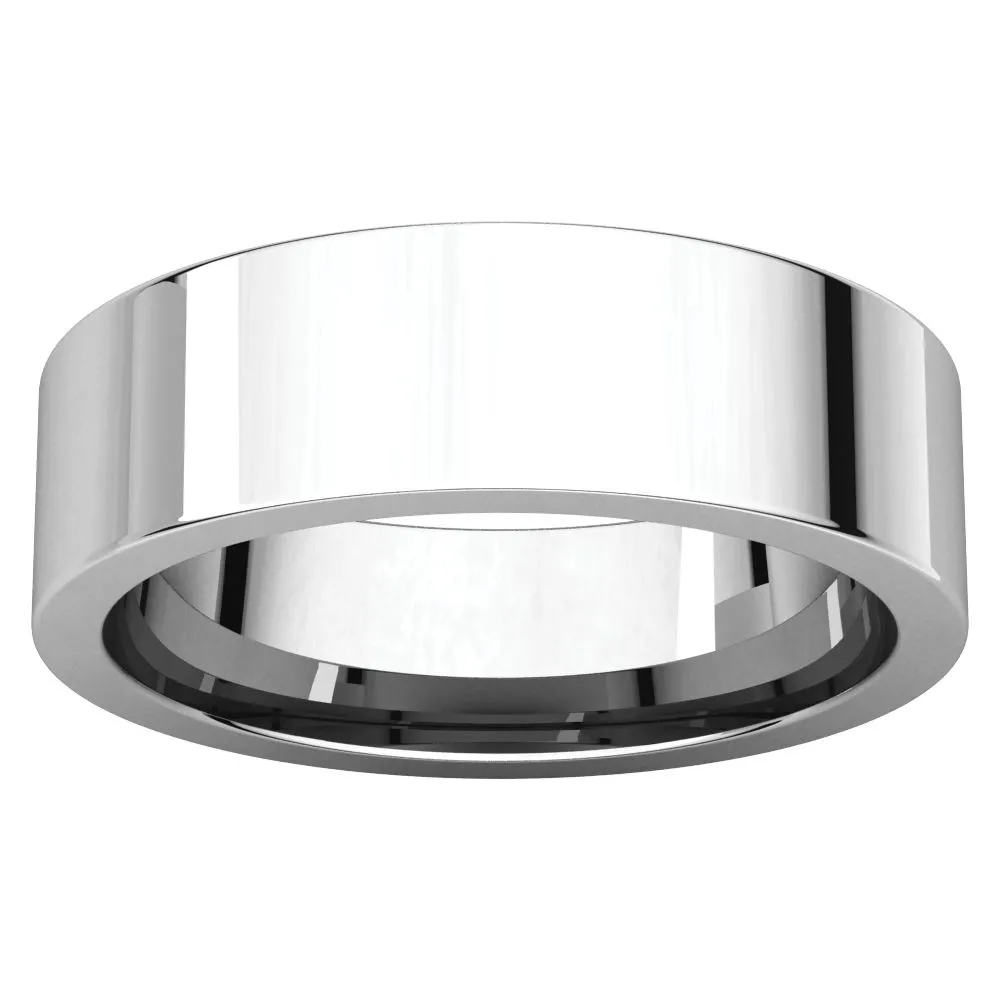 Palladium 6mm Flat Comfort Fit Band, Size 9
