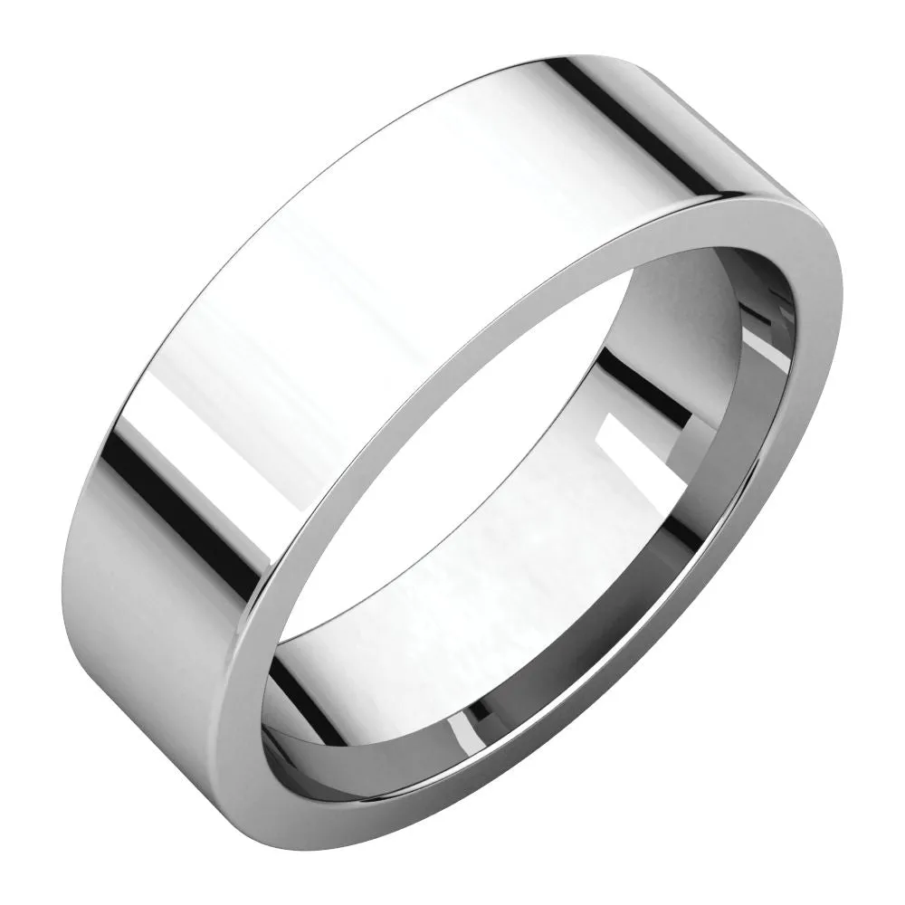 Palladium 6mm Flat Comfort Fit Band, Size 9