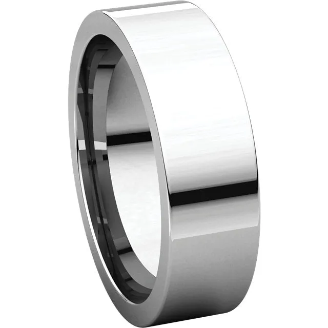 Palladium 6mm Flat Comfort Fit Band, Size 9