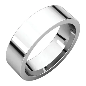 Palladium 6mm Flat Comfort Fit Band, Size 9