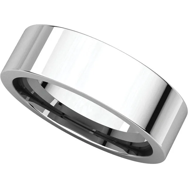 Palladium 6mm Flat Comfort Fit Band, Size 9