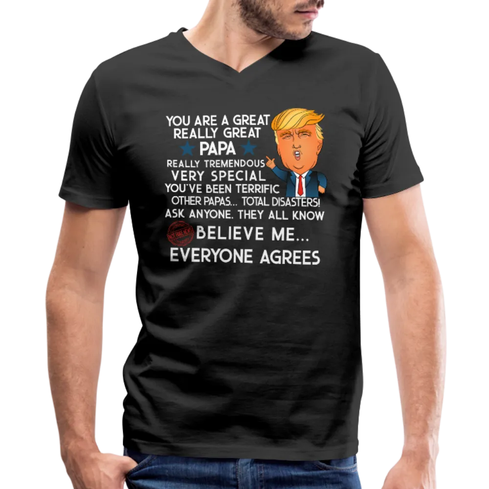 Papa Trump Men's V-Neck T-Shirt by Canvas