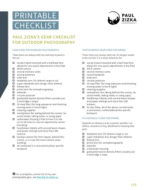 Paul Zizka's Gear Checklist for Outdoor Photography
