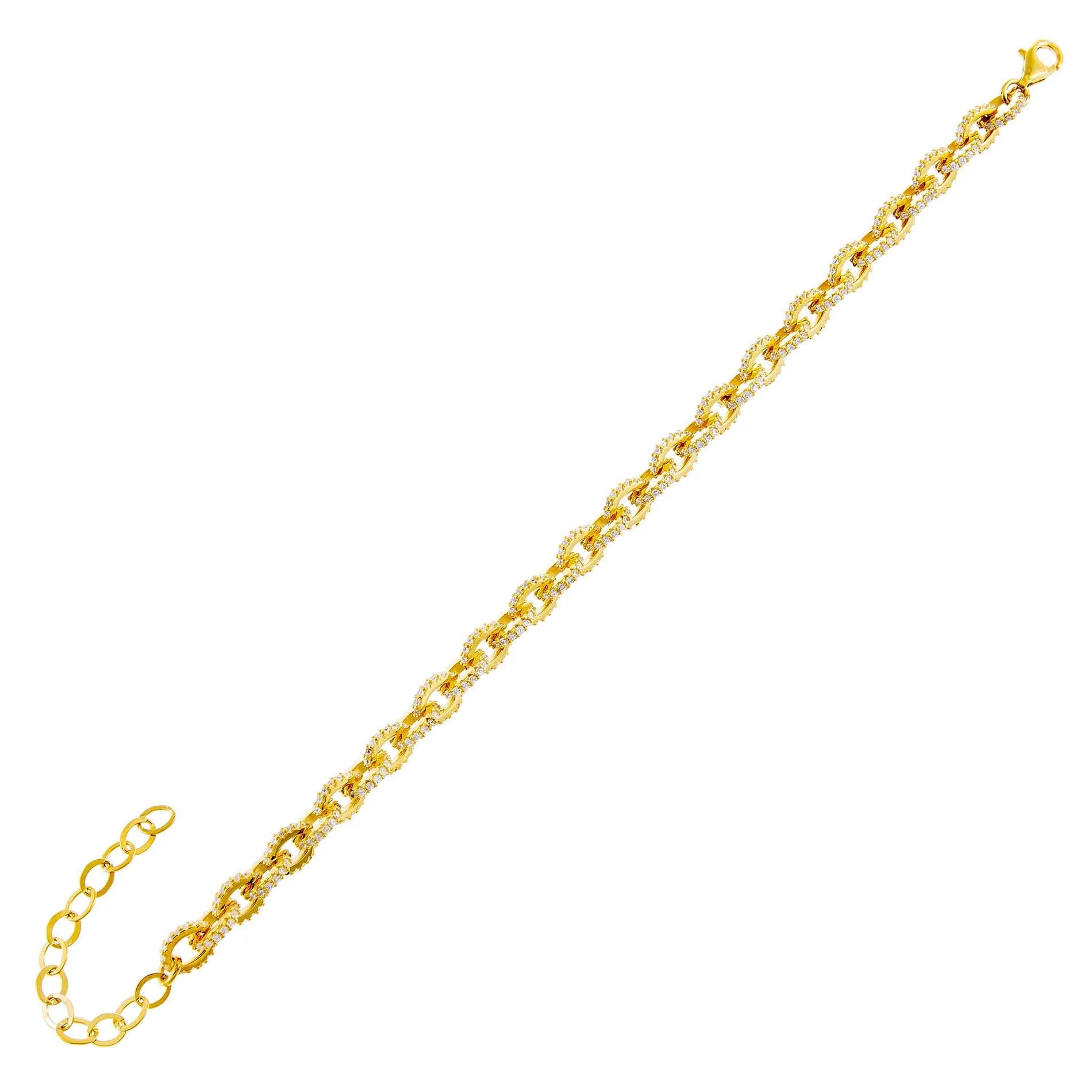 Pavé Circular Link Bracelet