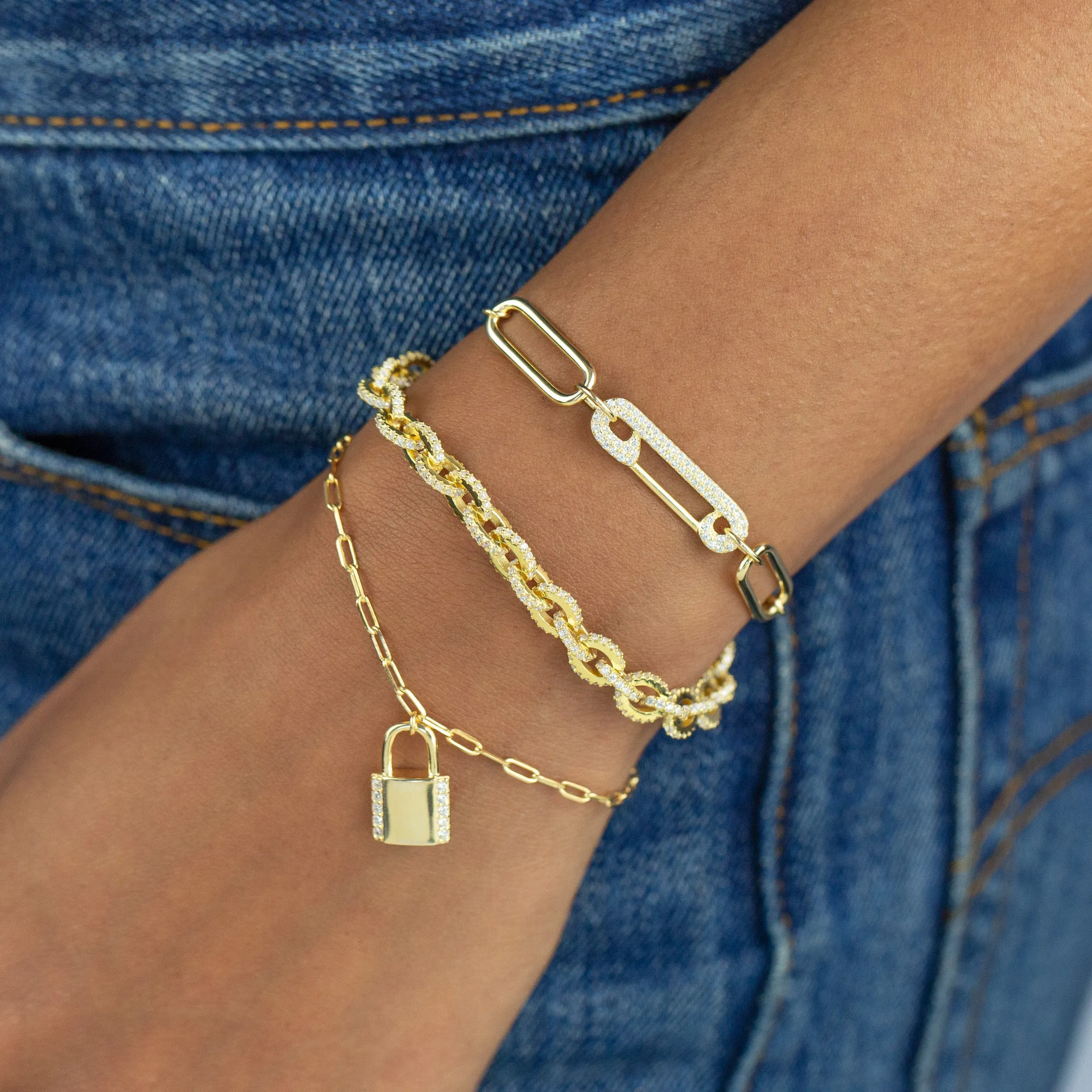 Pavé Circular Link Bracelet