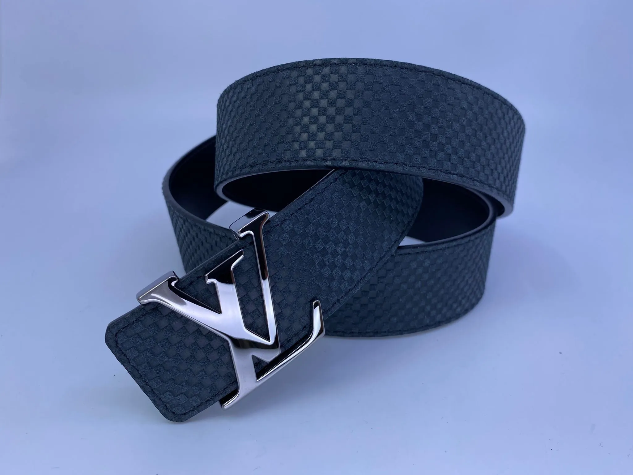 Petit Damier Suede Carbon Belt