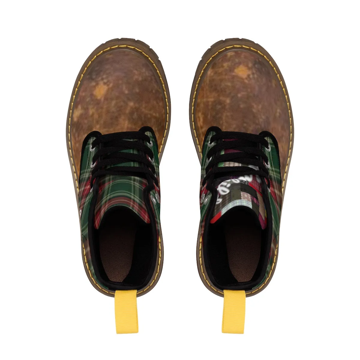Plaid Canvas Boots