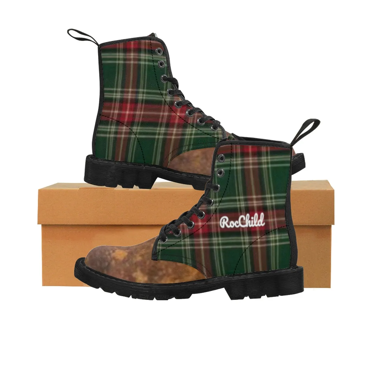 Plaid Canvas Boots