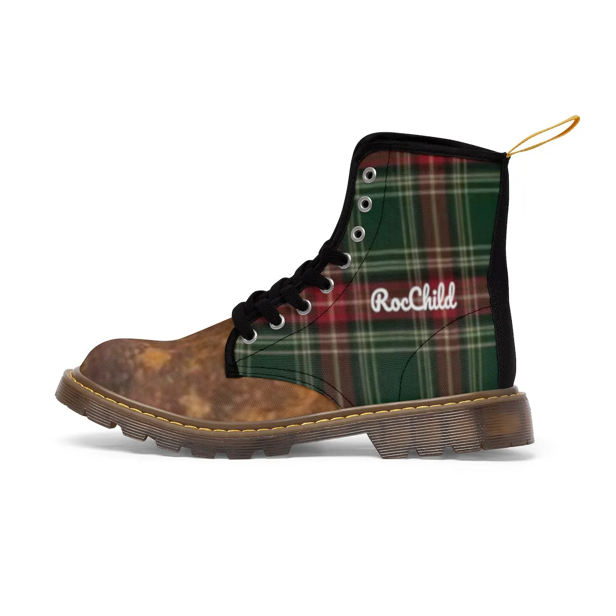 Plaid Canvas Boots