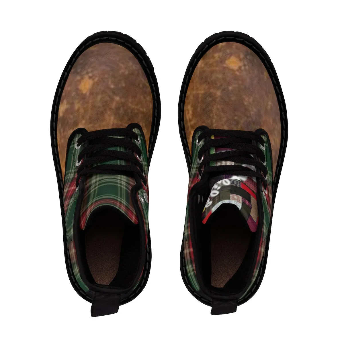 Plaid Canvas Boots