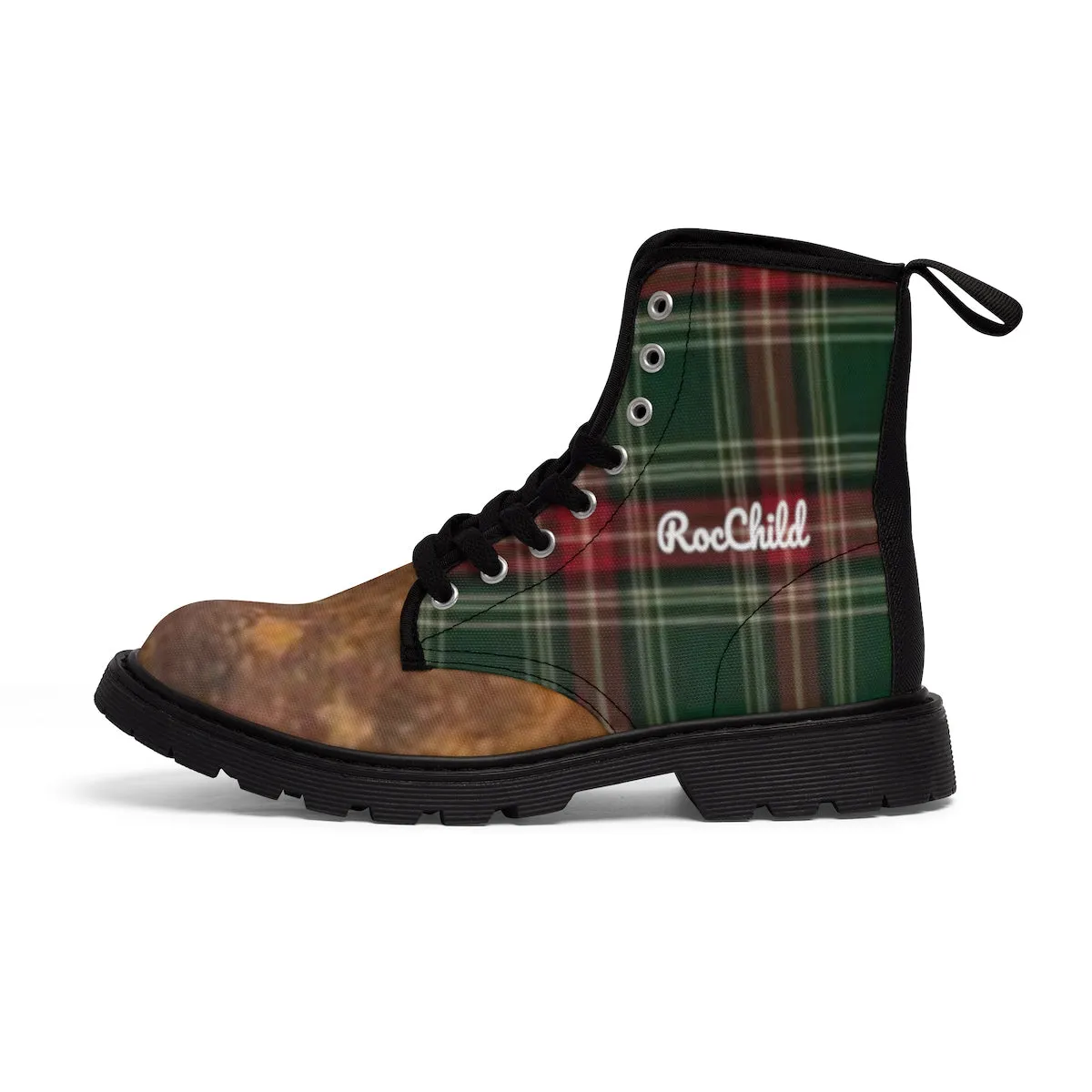 Plaid Canvas Boots